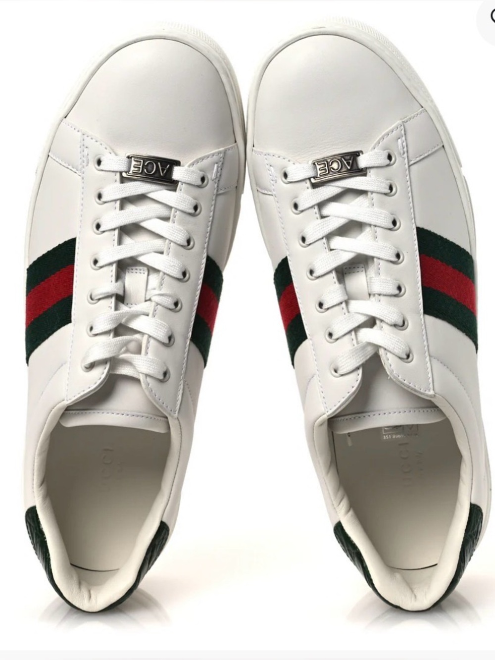 Gucci Ultralight Plume Platform White Leather Sneakers w/ Green & Red Web Stripe